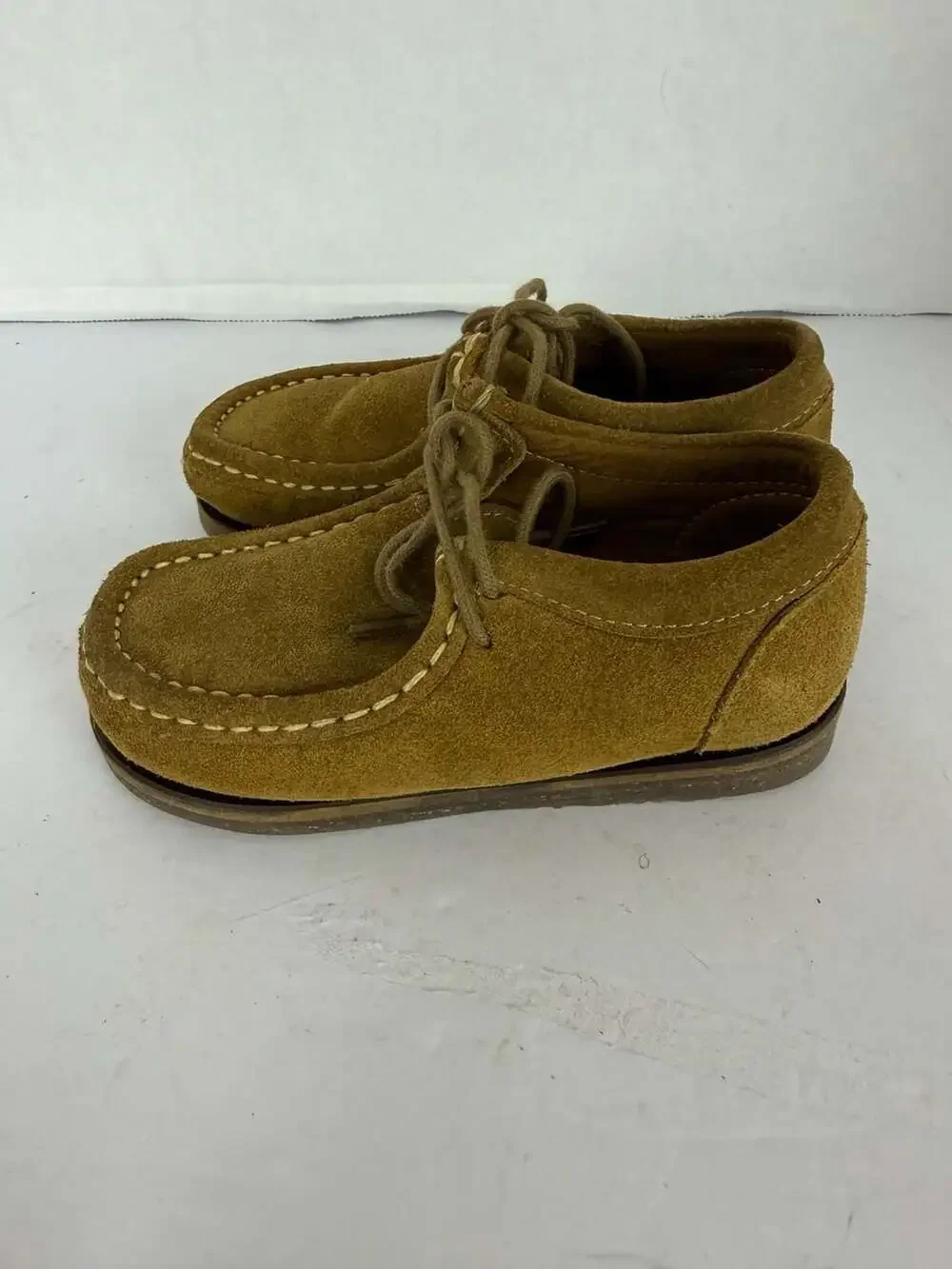 Zara Kids Brown Suede Moccasin Wallabee Style Shoes Size 28